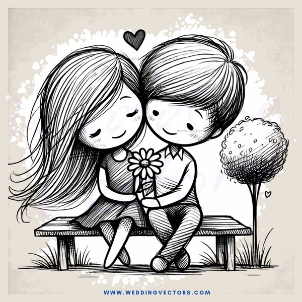 two people sitting on a bench holding flowers