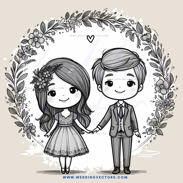 a boy and girl holding hands