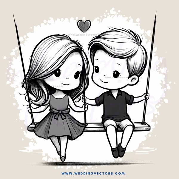two children on swings