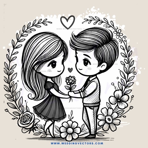 two people holding each other and flowers