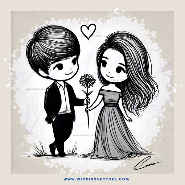 a couple in black and white