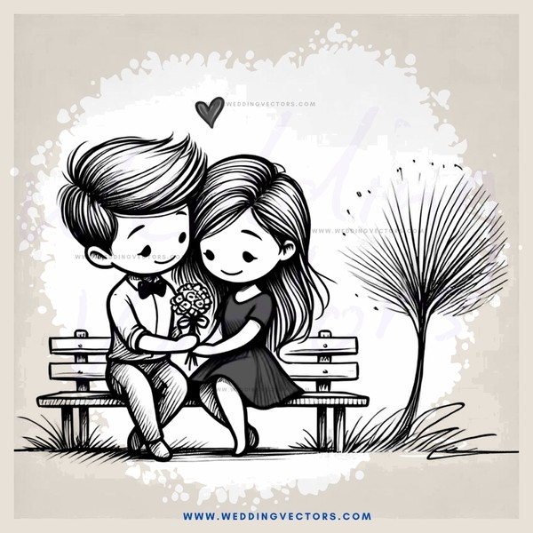 a couple on a bench holding hands and kissing