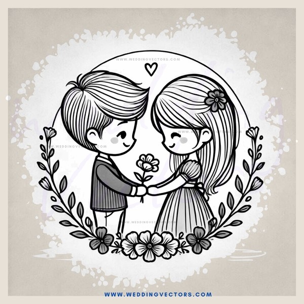 a boy and girl holding hands