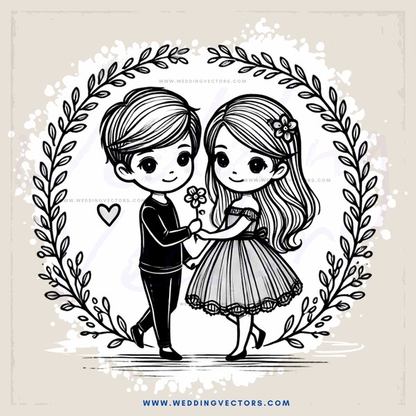 a boy and girl holding hands