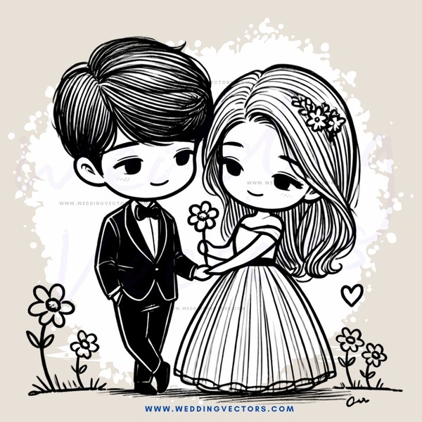a young couple in flower garden