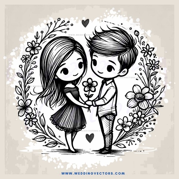 love birds picture frame with flowers
