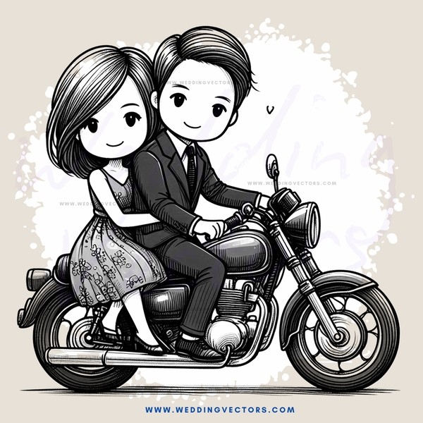 a couple on a motorcycle