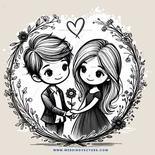 a heartwarming love story in black and white illustrations