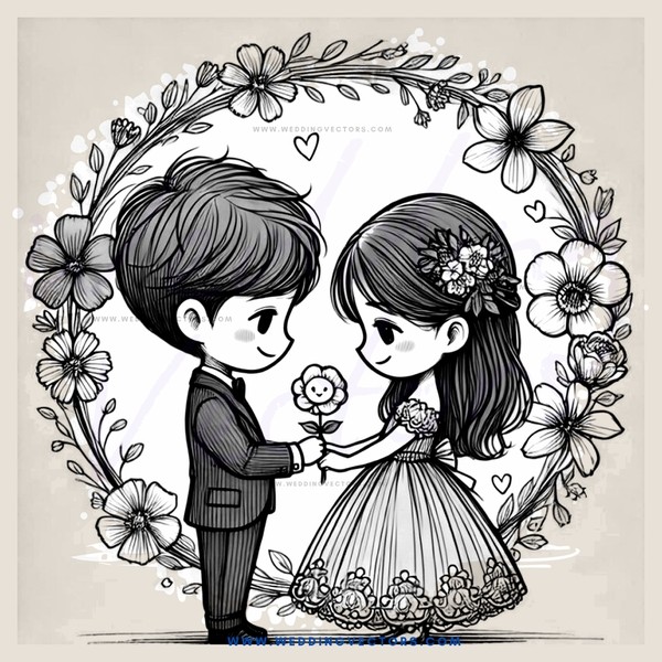 a couple in black and white wedding bouquet