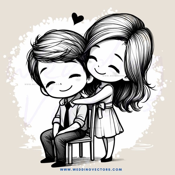 a boy and girl hugging each other