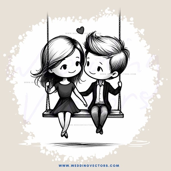 young couple on swing