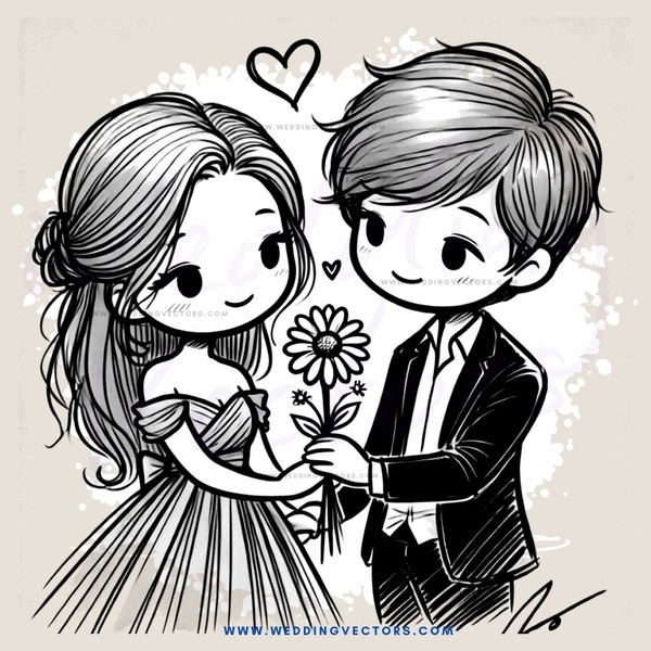 two people holding hands and flowers
