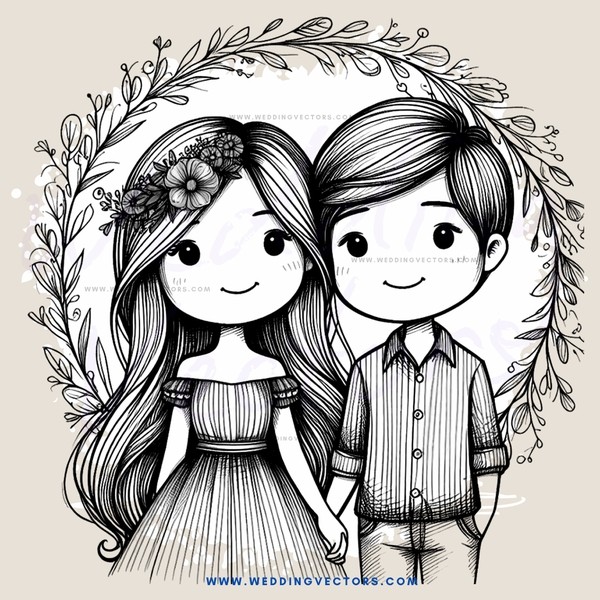 a boy and girl leaning against a wreath with smiles on their faces
