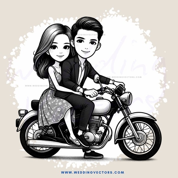 young couple on motorcycle
