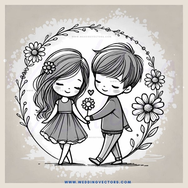 a boy and girl holding hands