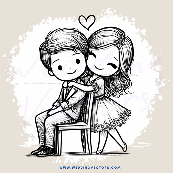 a man and woman hugging with an arrow pointing up to them