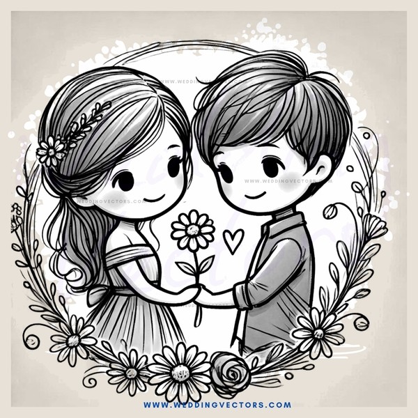 two children embracing in black and white