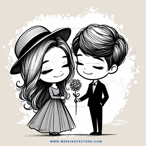 two people holding flowers and wearing hats