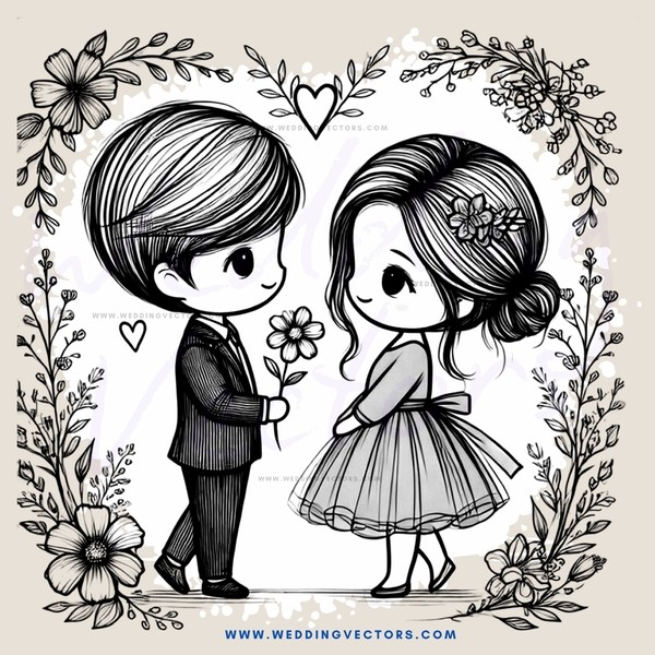 two kids holding flowers