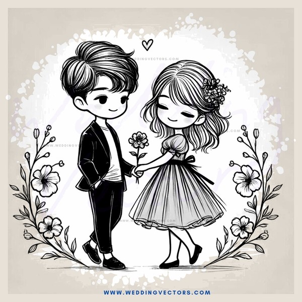 a couple holding flowers in their hands