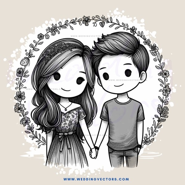 a boy and girl are holding hands