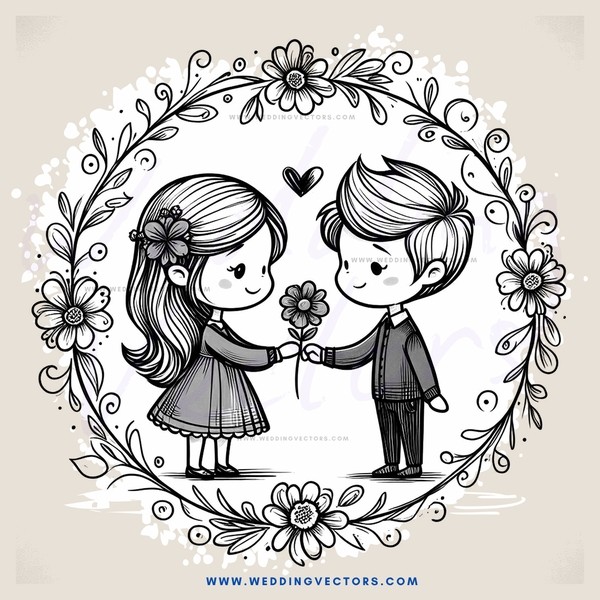 two kids hold flowers in their hands