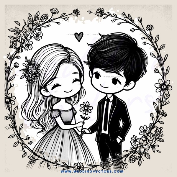 the boy holds a flower in his left hand