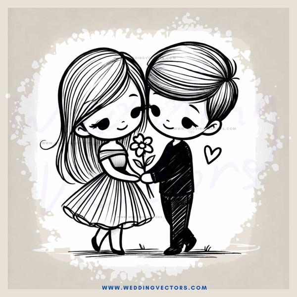 two people holding flowers and each other