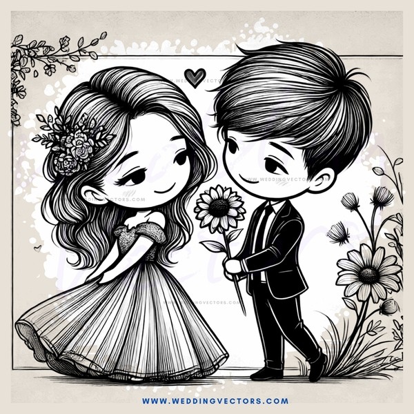 girl and boy with flowers on their heads