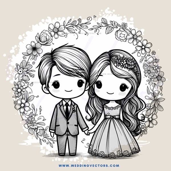 a couple in an illustration