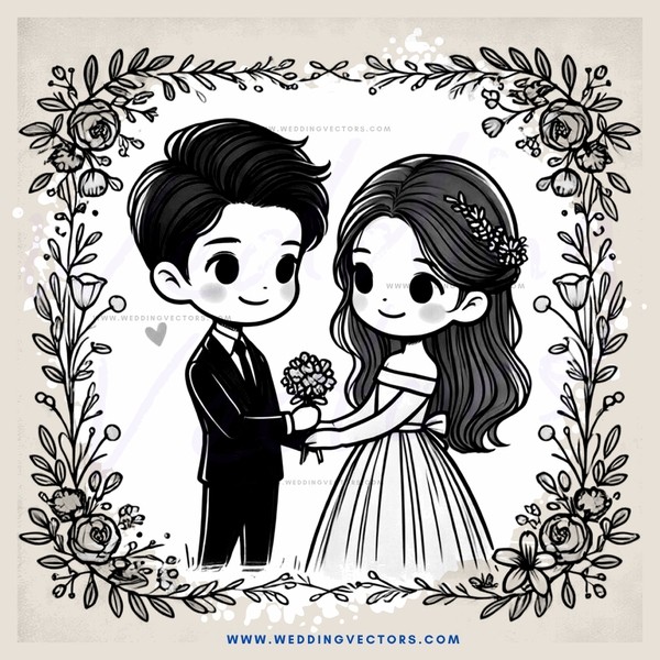 a couple in black and white