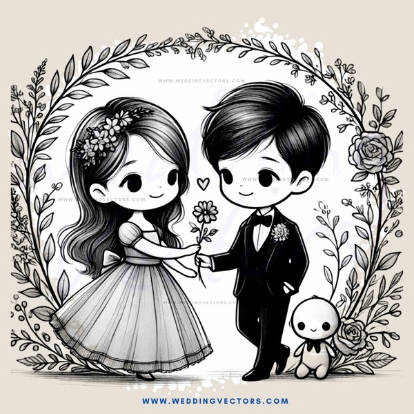 couple and their child by flowers