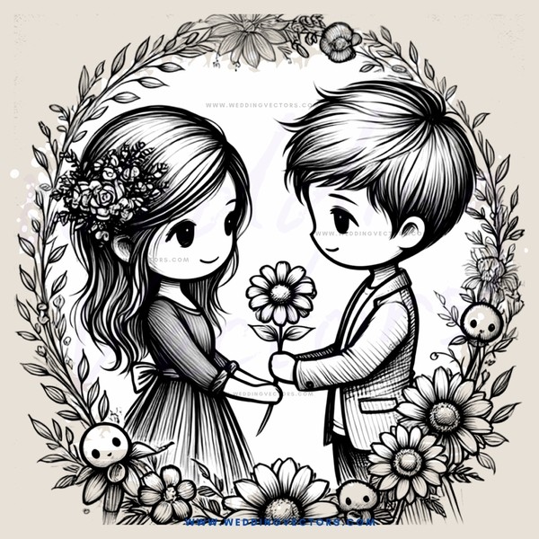 two kids in an illustration