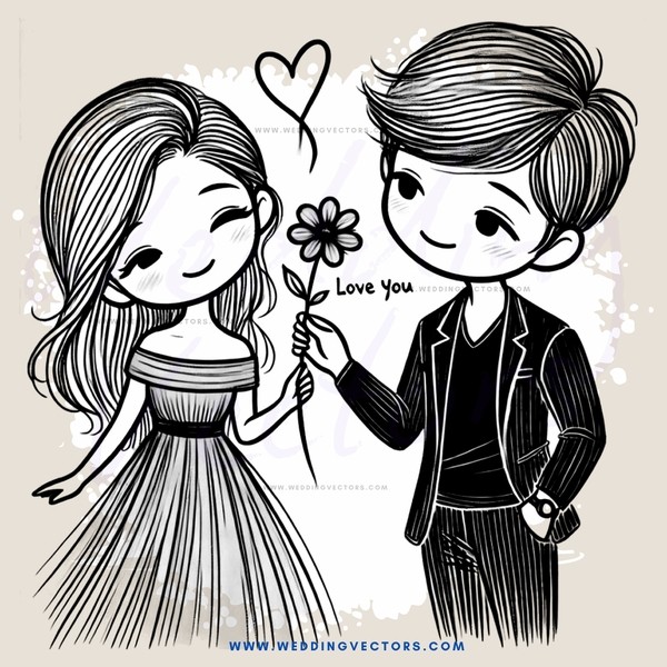 love you two cartoon clip art image