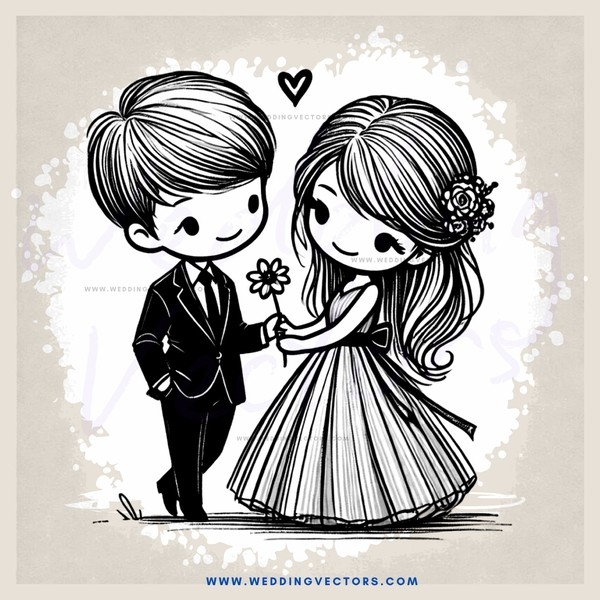 couple holding flower and embracing each other