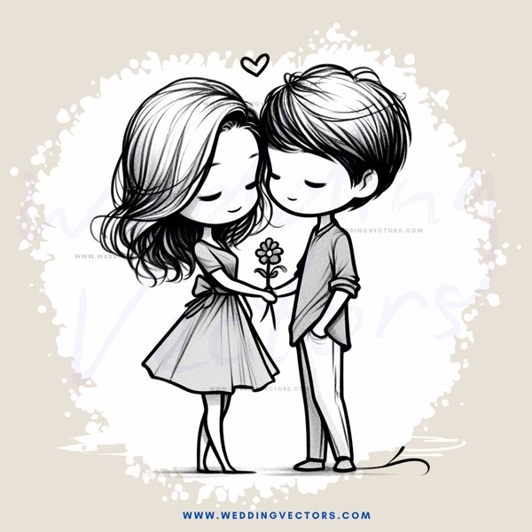 a couple holding hands and a flower
