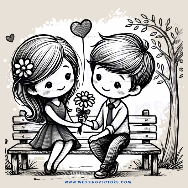 boy and girl sitting on a bench