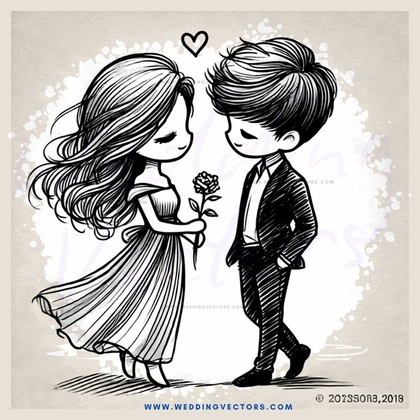 a couple in black and white