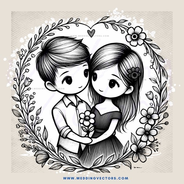a couple in an illustration