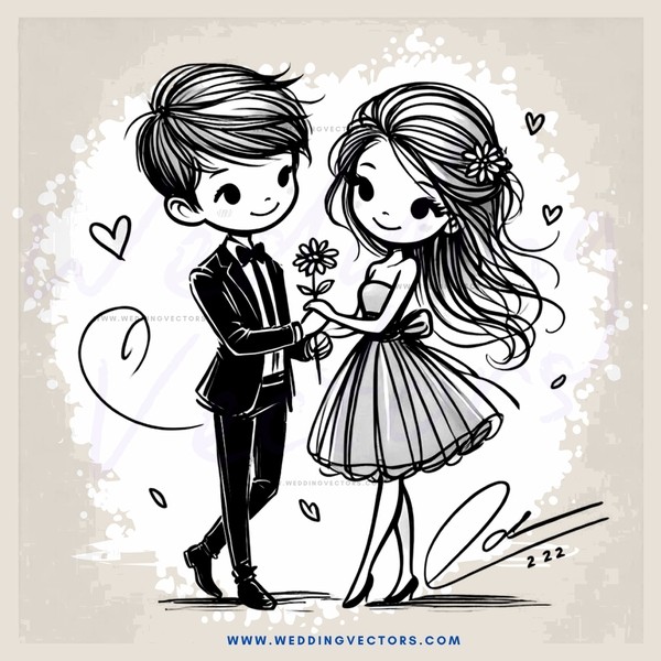 boy and girl posing for picture with heart outlining them both