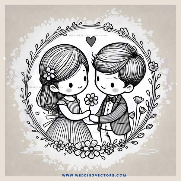 young couple kissing in picture frame