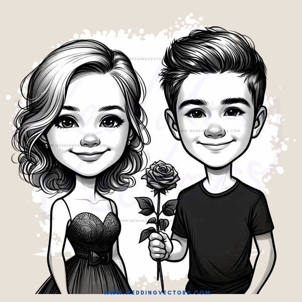 girl and boy sharing rose