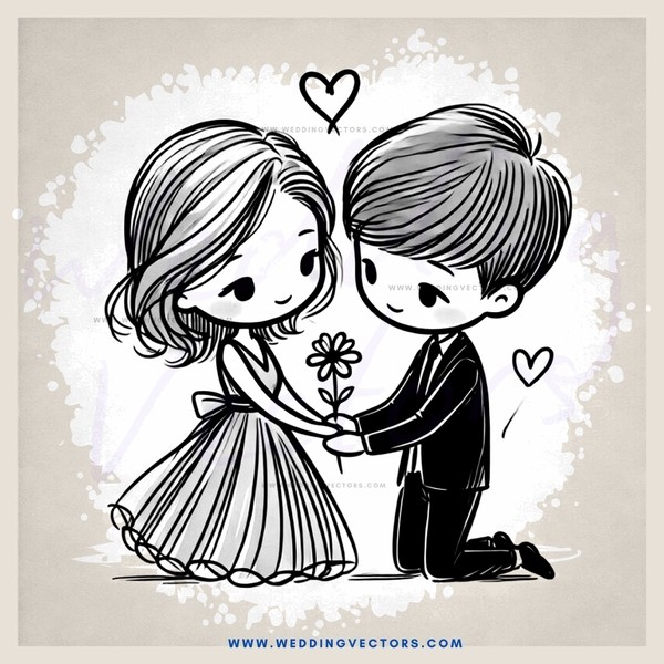 boy and girl in wedding attire