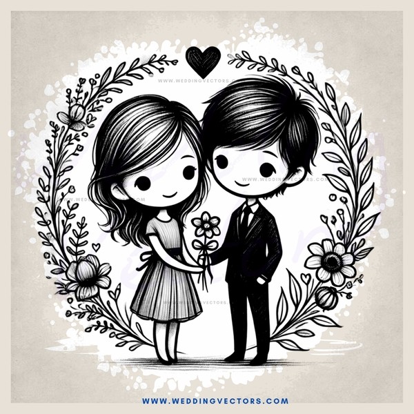 a couple in wedding attire