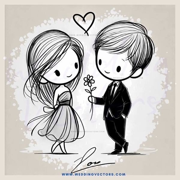 boy and girl holding flower