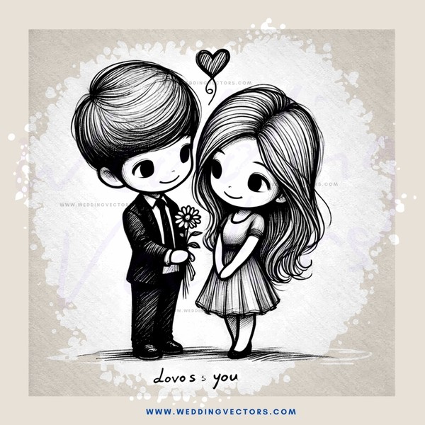 lovesong drawing in black and white