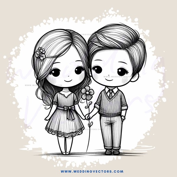 a boy and girl holding hands