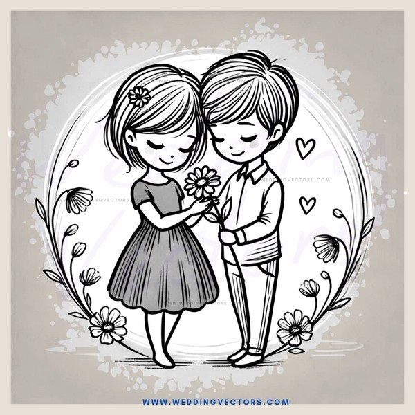 two people holding flower dress in their arms