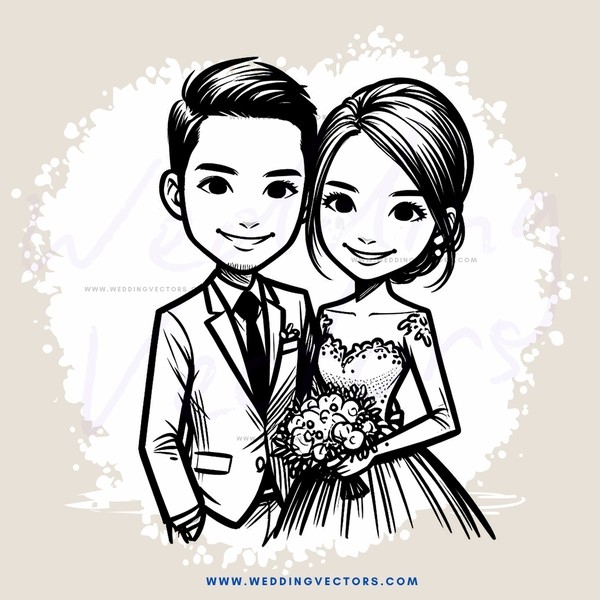 a couple holding flowers and smiling