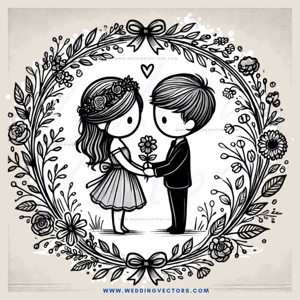 a couple in an intricately decorated circle